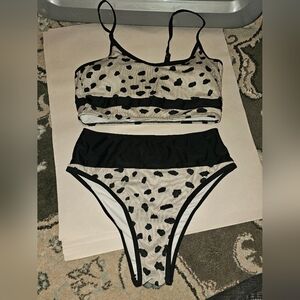 Beach Sissi 2pc Bikini Grey/Black SZ M